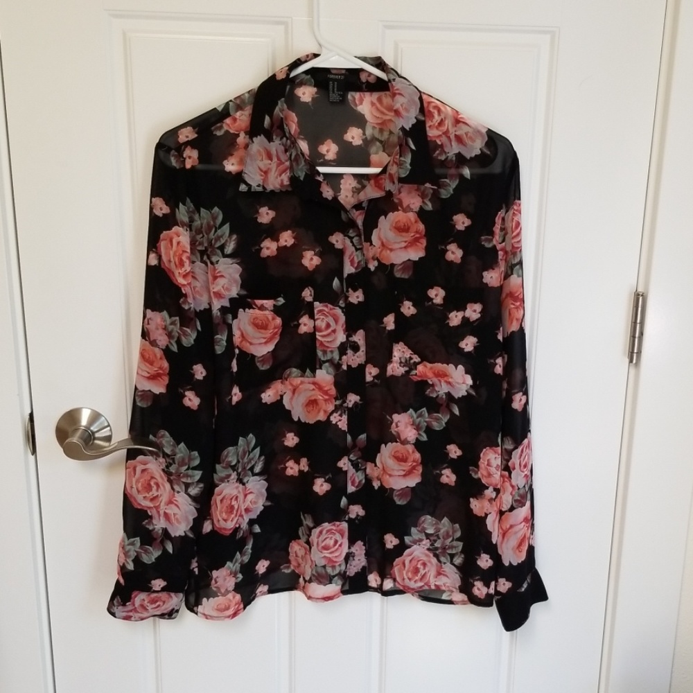 Forever 21 Long Sleeved Blouse - Picture 1 of 3